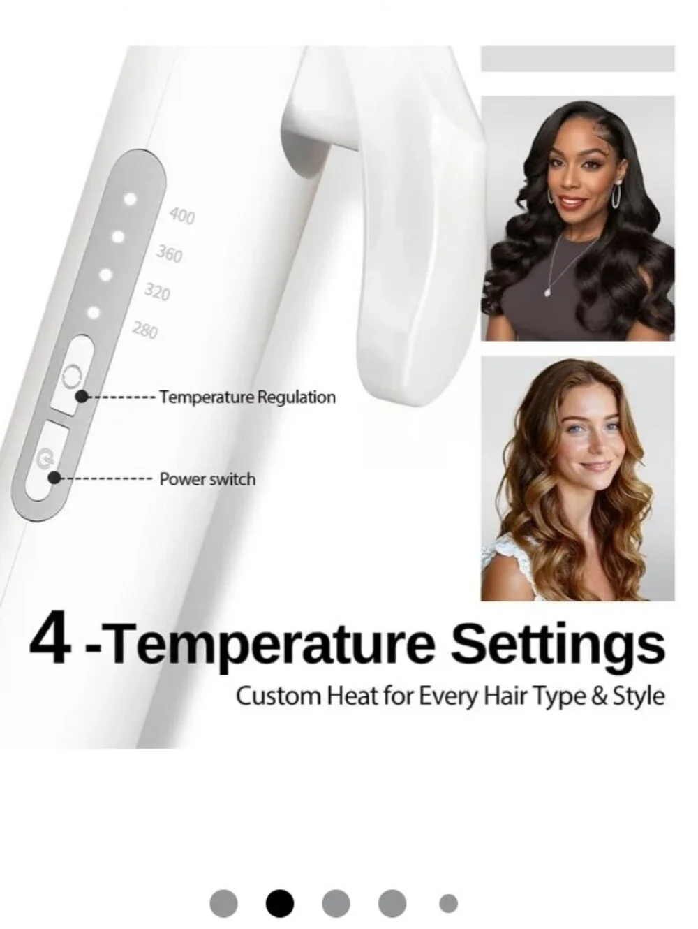 Extra Long Ceramic Tourmaline Curling Wand, Anti-Slip Silicone Barrel